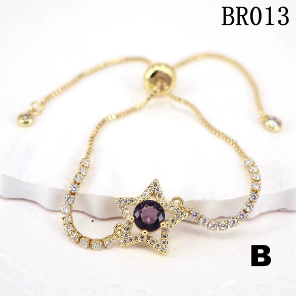 Women's Copper Star Microinlaid Electroplated Bracelet