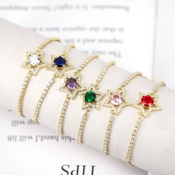 Women's Copper Star Microinlaid Electroplated Bracelet