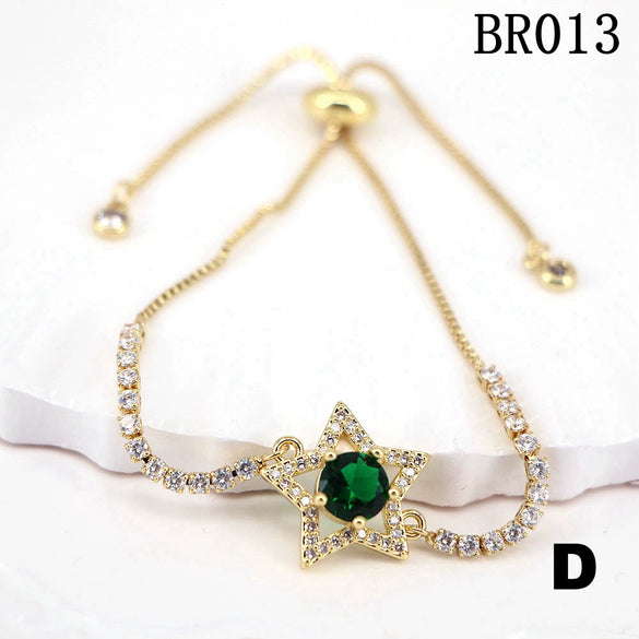 Women's Copper Star Microinlaid Electroplated Bracelet