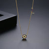 Women's Copper Star Pendant Necklace With Zircon Inlay Electroplated Finish Minimalist Ochain Jewelry