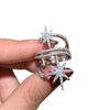 Women's Copper Star Ring With Zirconia Micro Inlay Layered Geometric Design And Distinctive Fashion Jewelry Style