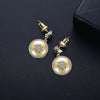 Women's Copper Star Stud Earrings With Black Zircon Accents And Gold Plated Finish Fashion Elegant Jewelry
