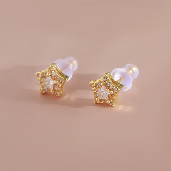 Women's Copper Star Stud Earrings With Electroplating
