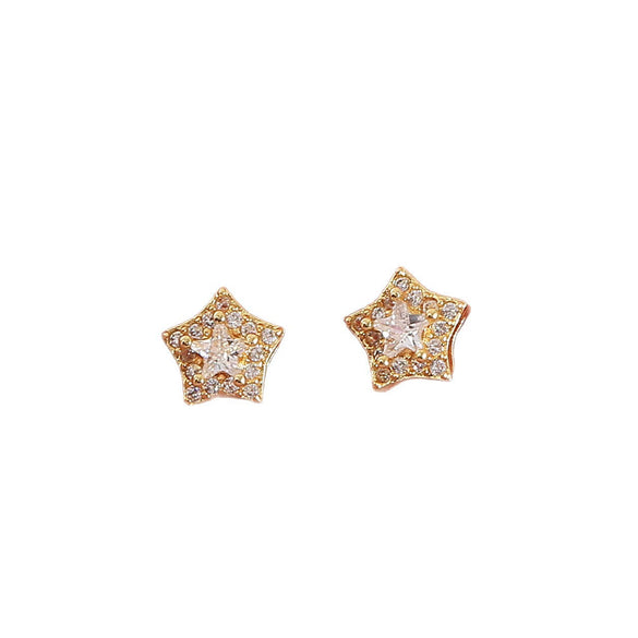 Women's Copper Star Stud Earrings With Electroplating