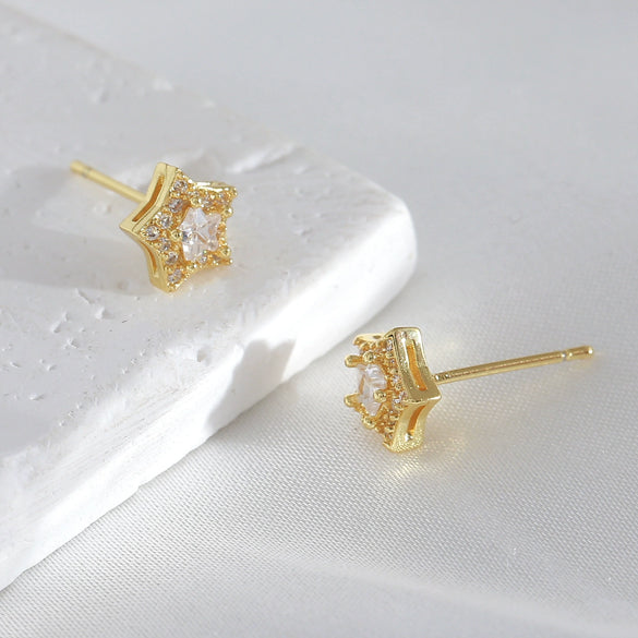 Women's Copper Star Stud Earrings With Electroplating