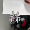 Women's Copper Star Tassel Earrings With Silver Ear Needles And Diamondstudded Minimalist Design