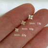 Women's Copper Star Zirconia Mini Flower Earrings