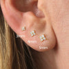 Women's Copper Star Zirconia Mini Flower Earrings