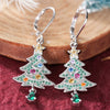 Women's Copper Starry Christmas Tree Drop Earrings With Water Drop Pendant And Starshaped Holiday Design