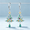 Women's Copper Starry Christmas Tree Drop Earrings With Water Drop Pendant And Starshaped Holiday Design