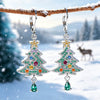 Women's Copper Starry Christmas Tree Drop Earrings With Water Drop Pendant And Starshaped Holiday Design