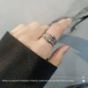 Women's Copper Threering Rotating Ring With Geometric Pattern And Electroplating Treatment