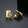 Women's Copper Water Drop Flower Earrings With Zircon Inlay And Electroplated Finish Fashion Jewelry Wholesale