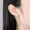 Women's Copper Water Drop Flower Earrings With Zircon Inlay And Electroplated Finish Fashion Jewelry Wholesale