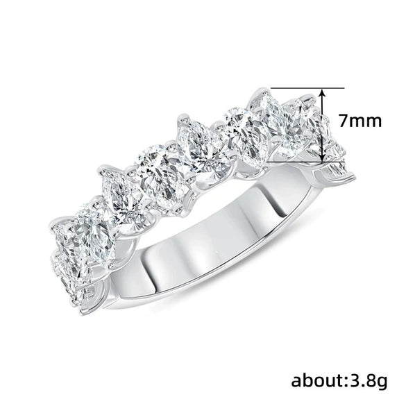 Women's Copper Water Drop Geometric Zircon Ring