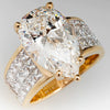 Women's Copper Water Drop Pearshaped Zircon Ring With Simple Microinlaid Square Diamond