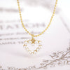 Women’s Copper Water Wave Chain Necklace With Pearl And Zircon Inlaid Heart And Round Geometric Pendant Simple Personality Clavicle Chain