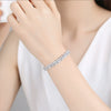 Women's Copper Wheat Ear Bracelet With Zircon Crystal Flower And Geometric Design Electroplated Fashion Jewelry