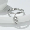 Women's Copper Wing Feather Ring Inlaid With Zircon Geometric Style Jewelry