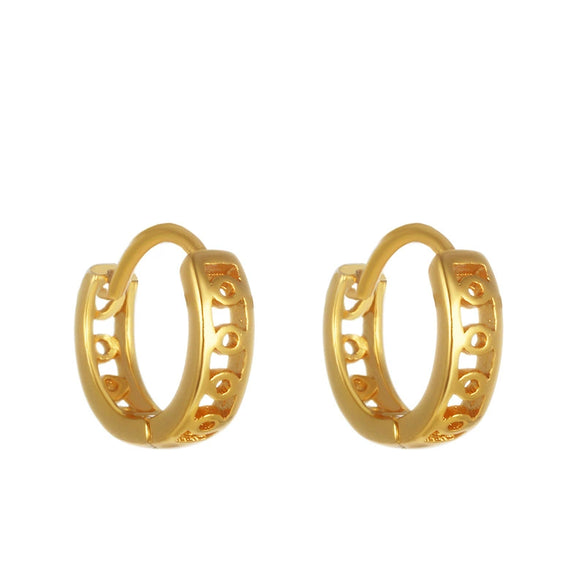 Women's Copper Zinc Alloy Geometric Minimalist Electroplated Circle Ear Buckle Earrings With Roman Numerals