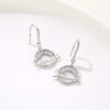 Women's Copper Zircon Alphabet Pendant Necklace And Earrings Set With Round Letter Chain Design Micro Inlay Jewelry