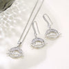 Women's Copper Zircon Alphabet Pendant Necklace And Earrings Set With Round Letter Chain Design Micro Inlay Jewelry