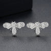 Women's Copper Zircon Bee Stud Earrings With Electroplated Insect Design Minimalist Fashion Jewelry