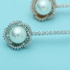 Women's Copper Zircon Big Pearl Flower Side Clip Hairpin Elegant Fashion Hair Accessory