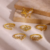 Women's Copper Zircon Butterfly Open Ring With Cute Animal Design And Gold Plated Finish Wholesale Fashion Jewelry