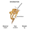 Women's Copper Zircon Butterfly Open Ring With Cute Animal Design And Gold Plated Finish Wholesale Fashion Jewelry
