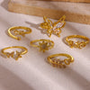 Women's Copper Zircon Butterfly Open Ring With Cute Animal Design And Gold Plated Finish Wholesale Fashion Jewelry
