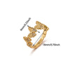 Women's Copper Zircon Butterfly Open Ring With Cute Animal Design And Gold Plated Finish Wholesale Fashion Jewelry