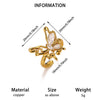 Women's Copper Zircon Butterfly Open Ring With Cute Animal Design And Gold Plated Finish Wholesale Fashion Jewelry