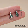 Women's Copper Zircon Christmas Tree Earrings With Geometric Star Design Holiday Jewelry