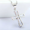 Women's Copper Zircon Cross Necklace With Geometric Pendant And Electroplated Finish Fashion Jewelry Wholesale
