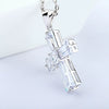 Women's Copper Zircon Cross Necklace With Geometric Pendant And Electroplated Finish Fashion Jewelry Wholesale