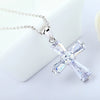 Women's Copper Zircon Cross Necklace With Geometric Pendant And Electroplated Finish Fashion Jewelry Wholesale