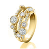 Women's Copper Zircon Double Color Hollow Geometric Ring