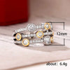 Women's Copper Zircon Double Color Hollow Geometric Ring