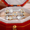 Women's Copper Zircon Double Color Hollow Geometric Ring