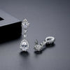 Women's Copper Zircon Drop Earrings Electroplated Bridal Wedding Jewelry With Elegant Teardrop Design