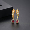 Women's Copper Zircon Drop Earrings With Creative Courtinspired Design And Elegant Statement Style