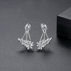 Women's Copper Zircon Earrings With Geometric Flower Design Electroplated Fashion Jewelry Gift