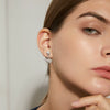 Women's Copper Zircon Earrings With Geometric Flower Design Electroplated Fashion Jewelry Gift