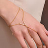 Women's Copper Zircon Finger Chain Hand Jewelry With Star Shape Electroplated Fashion Ins Style Light Luxury Casual Design