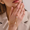 Women's Copper Zircon Finger Chain Hand Jewelry With Star Shape Electroplated Fashion Ins Style Light Luxury Casual Design