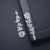 Women's Copper Zircon Flower Earrings With Micropavé Detail Delicate Bridal Jewelry With A Lightluxury Floral Design