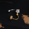 Women's Copper Zircon Flower Earrings With Screw Buckle Electroplated Elegant Light Luxury Petal Design
