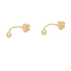 Women's Copper Zircon Flower Earrings With Screw Buckle Electroplated Elegant Light Luxury Petal Design