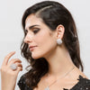 Women's Copper Zircon Flower Ring With Palace Style Sparkling Inlay And Statement Design
